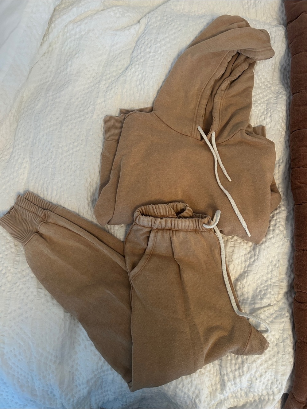 aerie Tan Matching Hoodie & Joggers Set